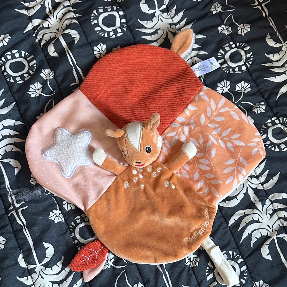 Adorable Orange and Pink Deer Plush Toy